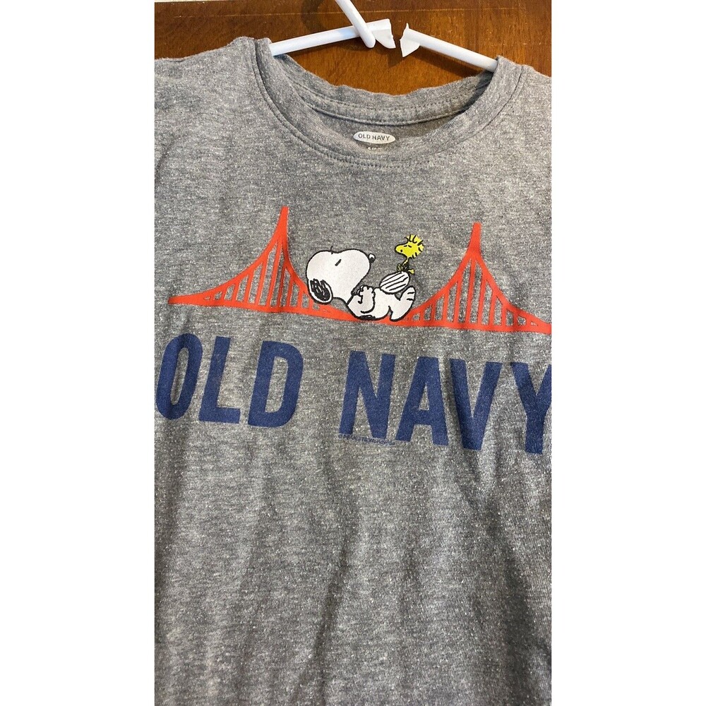 Old Navy Girl Tshirt Size 6-7 Snoopy And Woodstock Golden Gate Bridge - Peanuts
